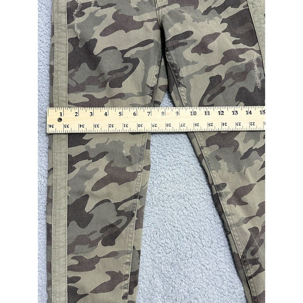 Zara Z1975‎ Denim Camouflage Ankle Pants Green Distressed Raw Hem Womens 4 - Picture 6 of 11